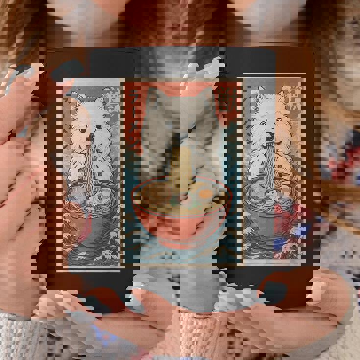 サモエド 食べる ラーメン カワイイ アニメ 犬好き コーヒーマグ 面白い贈り物