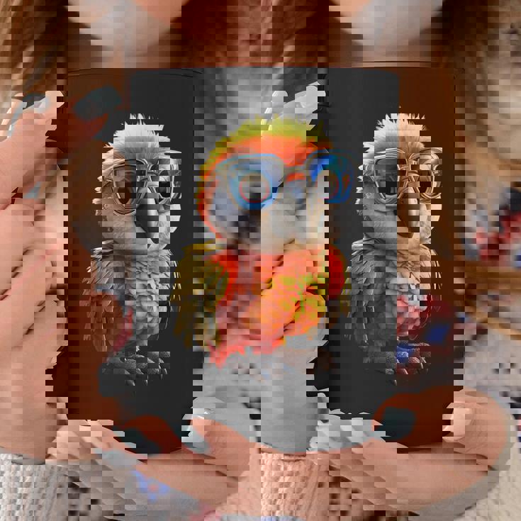 サングラスをかけたインコ コンゴウインコ オカメインコ かわいいインコ コーヒーマグ 面白い贈り物