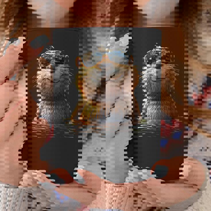 サングラスをかけたビーバー げっ歯類が大好き かわいいビーバー コーヒーマグ 面白い贈り物