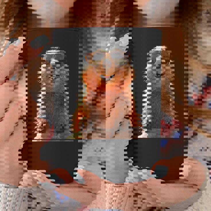 サングラスをかけたマーモット 齧歯類 地リス マーモット コーヒーマグ 面白い贈り物