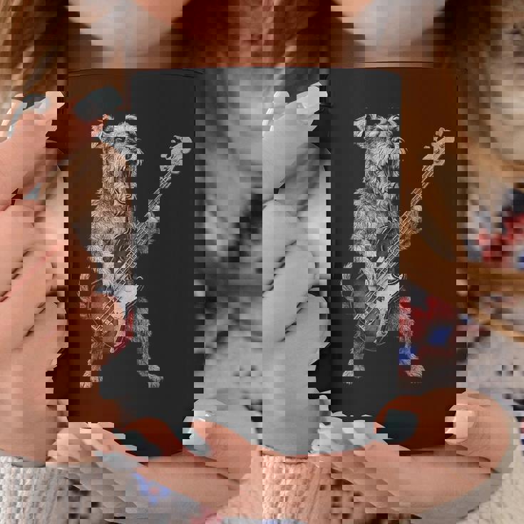 シュナウザー 演奏 ベース ギター ロックミュージック 犬好き コーヒーマグ 面白い贈り物