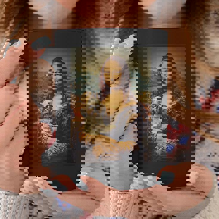 シーズー モナリザ 絵画 アート 犬 ママ お父さん コーヒーマグ 面白い贈り物