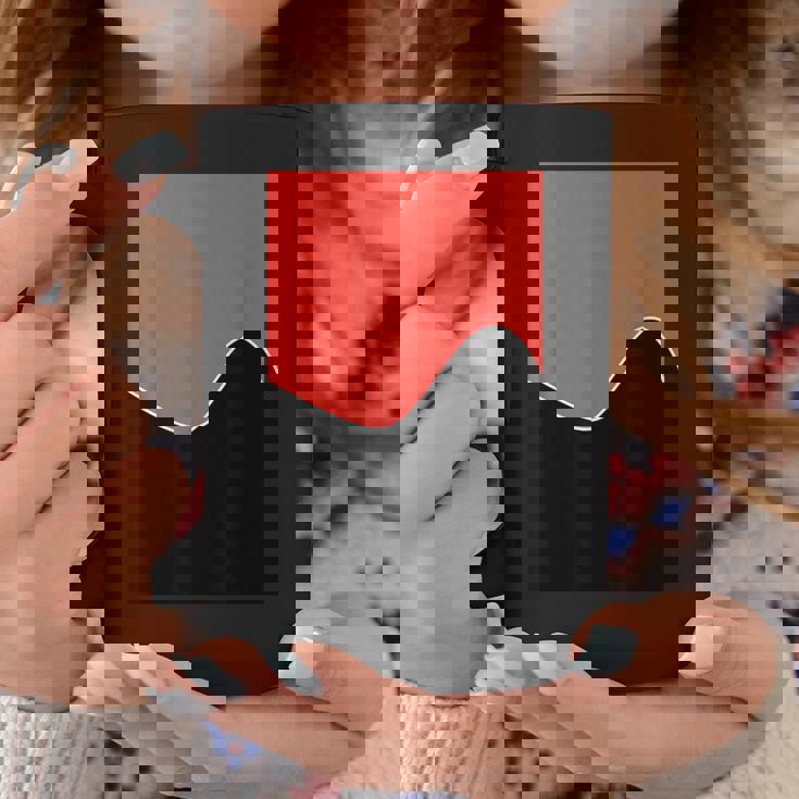 ジオメトリック ツートーン ウェーブ パターン カーミン ピンクとブラック コーヒーマグ 面白い贈り物