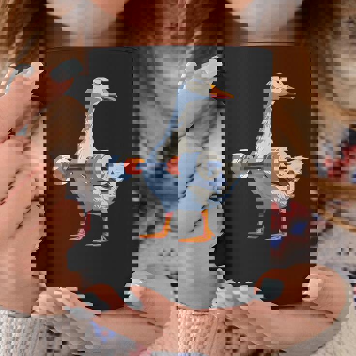 ジムダックグースウェイトリフティング ストロングコアワークアウト コーヒーマグ 面白い贈り物