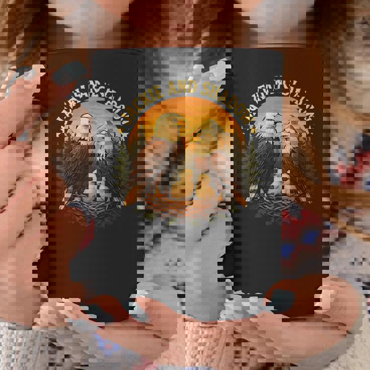 ジャッキーとシャドウ ハクトウワシビンテージ野生動物 自然 コーヒーマグ 面白い贈り物