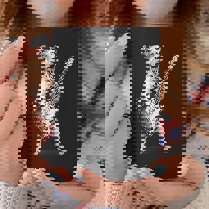 ジャック・ラッセル・テリア ギターを弾く ロックミュージック 犬好き コーヒーマグ 面白い贈り物