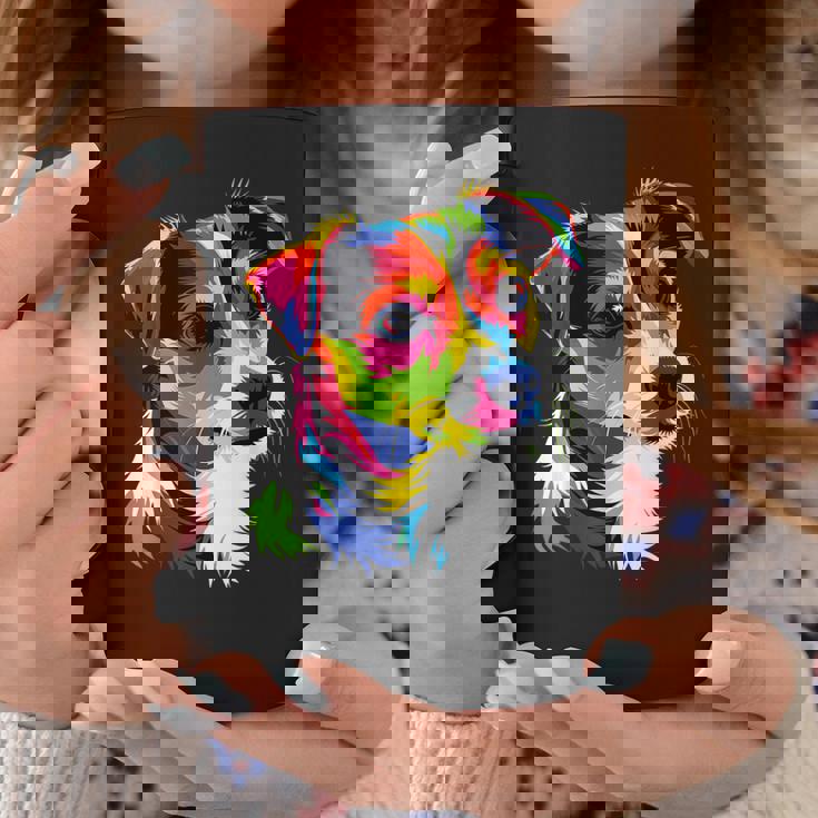 ジャック・ラッセル・テリア ブライトカラー ポップアート 愛犬家 コーヒーマグ 面白い贈り物