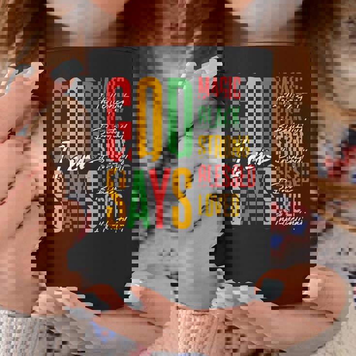 ジューンティーンス・ブラック・ガール・クリスチャン・ゴッドは私が強く祝福されていると言う コーヒーマグ 面白い贈り物