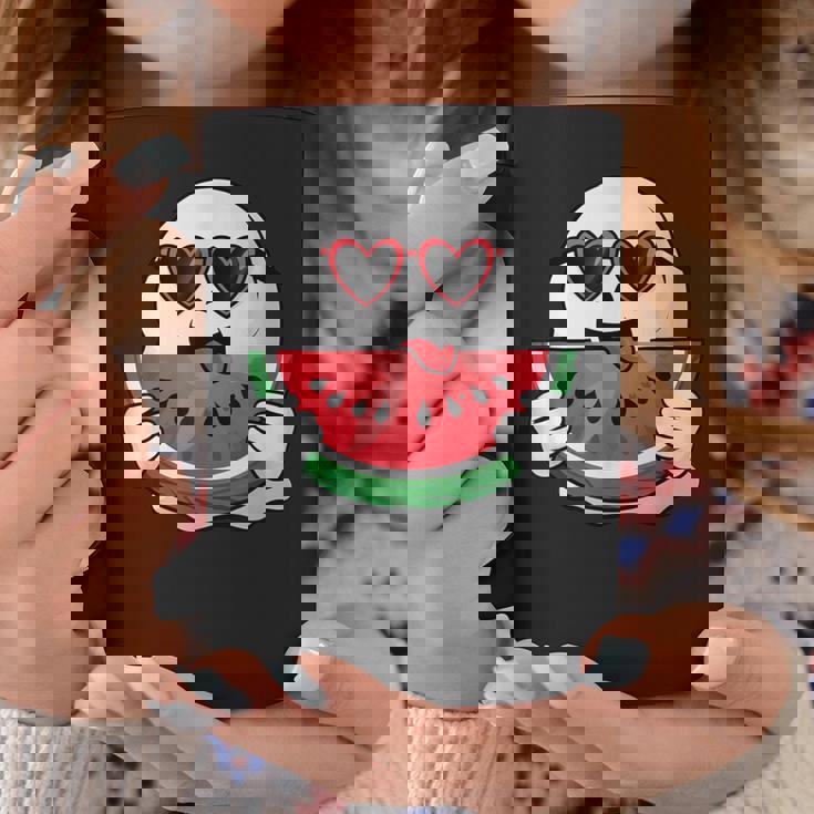 スイカを食べるかわいい幽霊 サマーウィーン ハロウィンコスチューム コーヒーマグ 面白い贈り物