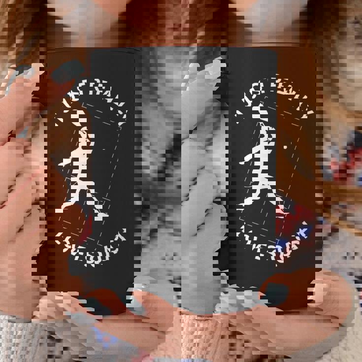 スカッシュプレーヤー I Just Really Lovequash コーヒーマグ 面白い贈り物