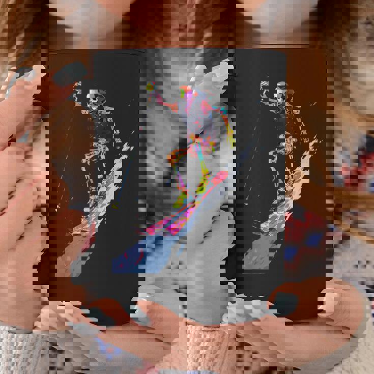 スキー スケルトン スキーヤー ダウンヒル 雪 冬 スキー コーヒーマグ 面白い贈り物