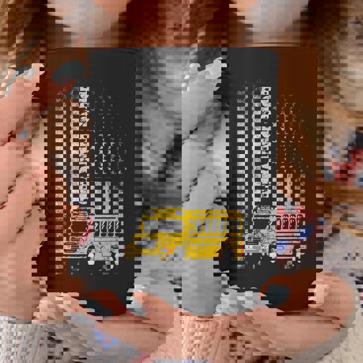 スクールバスドライバー アメリカ国旗 スクールバスドライバー用 コーヒーマグ 面白い贈り物