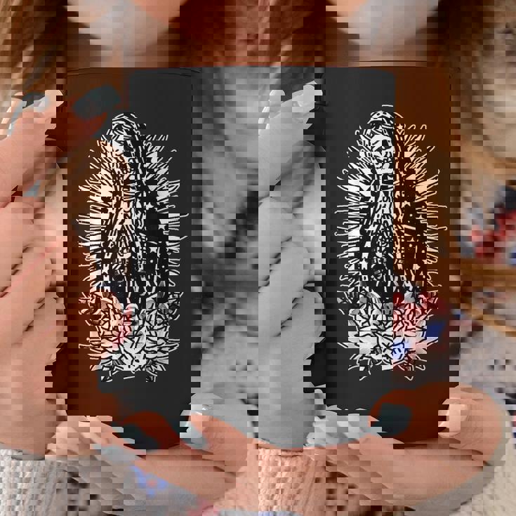 スケルトン メアリー チカーノ X バラ トラディショナル タトゥー フラッシュ コーヒーマグ 面白い贈り物