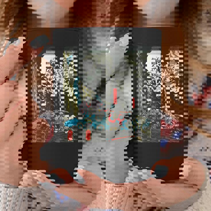 スケルトン 妖怪 歌川 国芳 日本美術 ハロウィン 相馬の古内裏 妖怪がしゃどくろと戦う大宅太郎光圀 コーヒーマグ 面白い贈り物