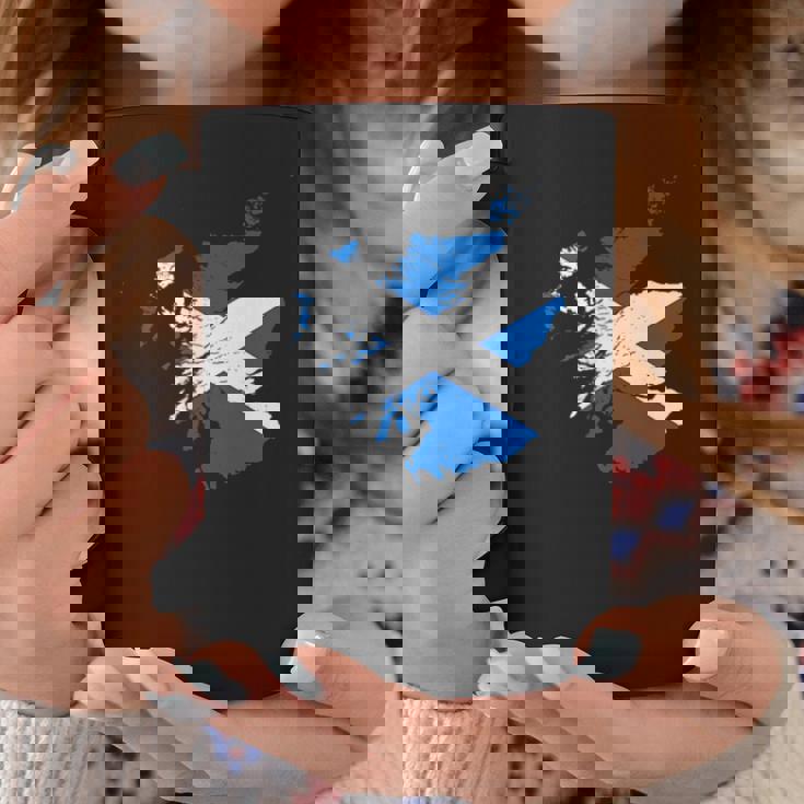 スコットランドの地図と旗の胸のロゴ スコットランドのお土産 コーヒーマグ 面白い贈り物