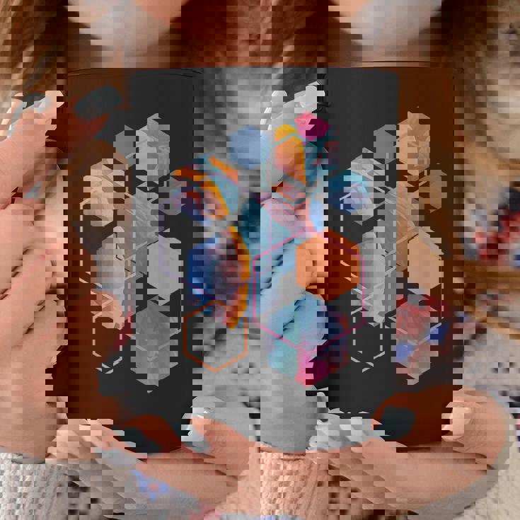 スタイリッシュ ティール オレンジ 六角形 モダン シェイプ マニア コーヒーマグ 面白い贈り物