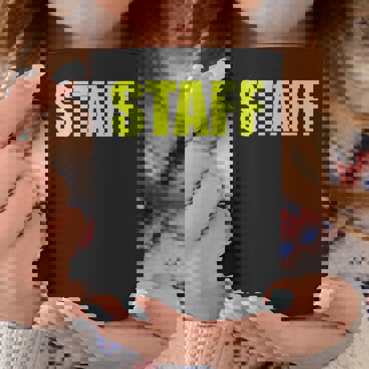 スタッフ社員 イベントスタッフ表裏 黄文字 コーヒーマグ 面白い贈り物