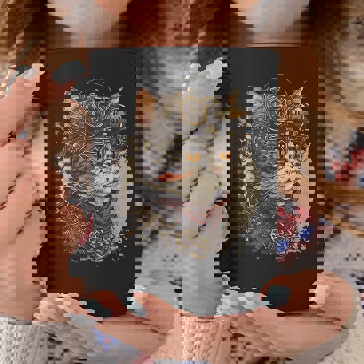 スチームパンク 猫 キティ 子猫 スチームパンク コーヒーマグ 面白い贈り物