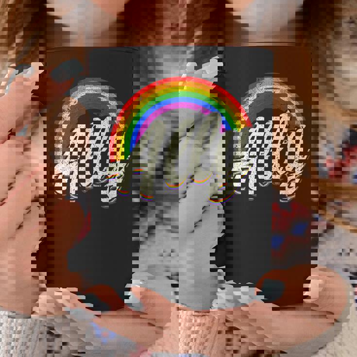 ストレートの味方、レインボーカラー、Lgbtプライド コーヒーマグ 面白い贈り物