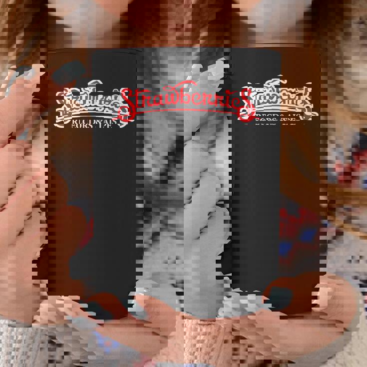 ストロベリー レコード・テープ ヴィンテージ レトロ 音楽 コーヒーマグ 面白い贈り物