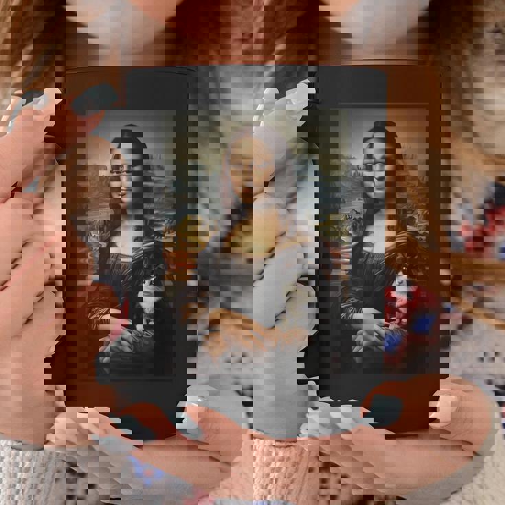 スノーシュー 猫 モナリザ 絵画 アート ママ お父さん コーヒーマグ 面白い贈り物