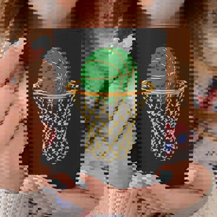 セントパトリックバスケットボールグリーンシャムロックバスケットボール コーヒーマグ 面白い贈り物