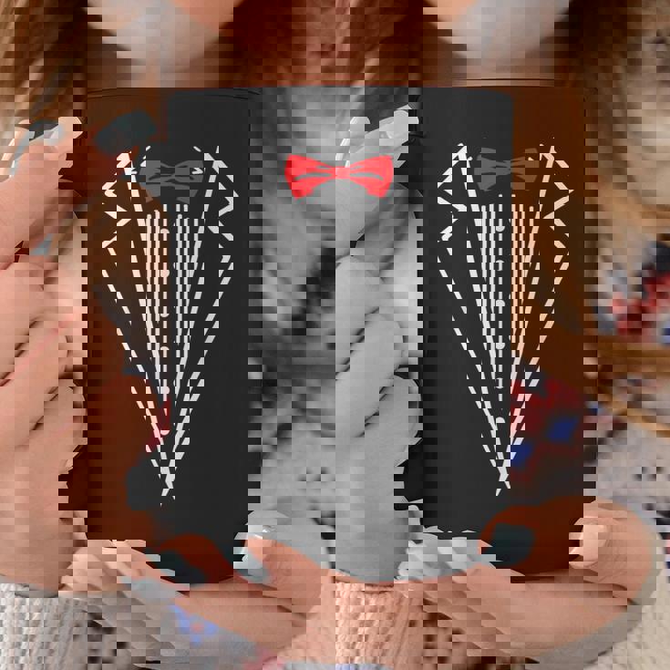 メンズ タキシード 赤い蝶ネクタイ付き ブラックスーツ 面白い メンズ レディース キッズ コーヒーマグ 面白い贈り物