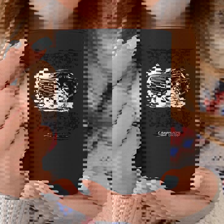 ダッジ・チャレンジャー・ブラック・ゴースト、デトロイト・レジェンド コーヒーマグ 面白い贈り物