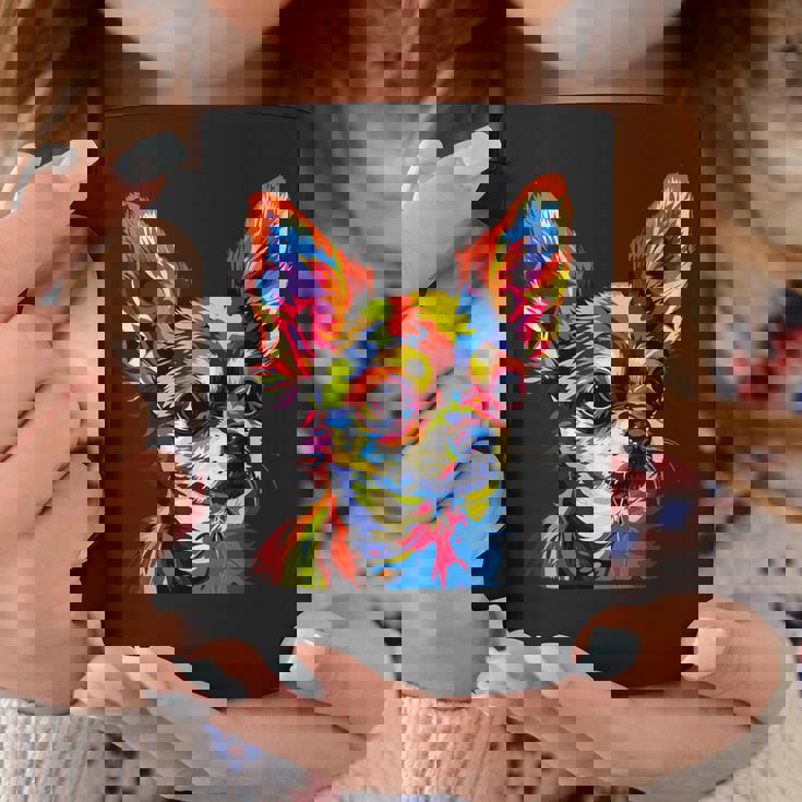 チワワ カラフル カラー ポップアート ラブ ちっちゃかわいいチワワ コーヒーマグ 面白い贈り物