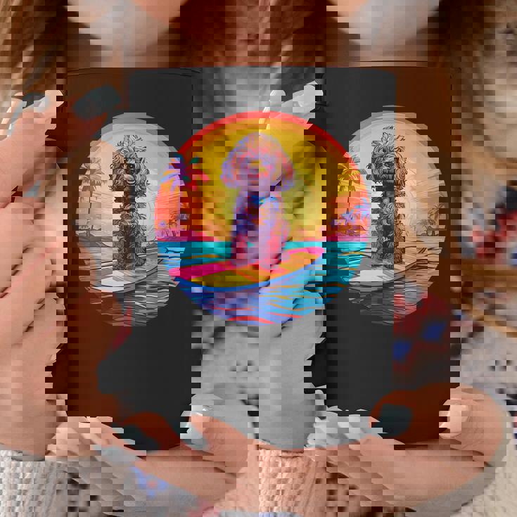 トイプードル サーフィン ファニー ドッグ ビーチ コーヒーマグ 面白い贈り物