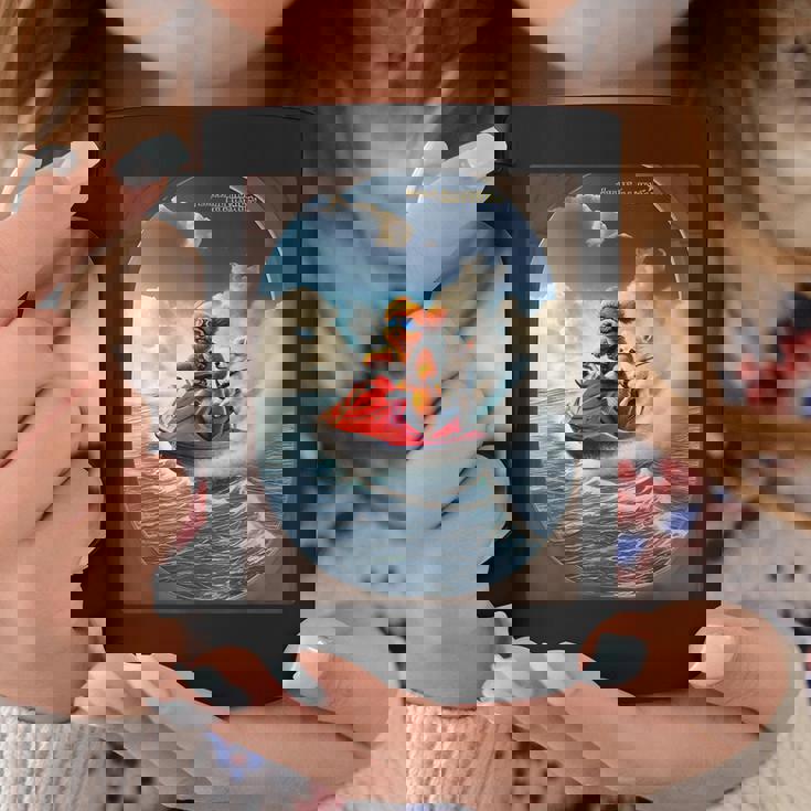 トイプードルとチワワのジェットスキー 夏の楽しいデザイン コーヒーマグ 面白い贈り物