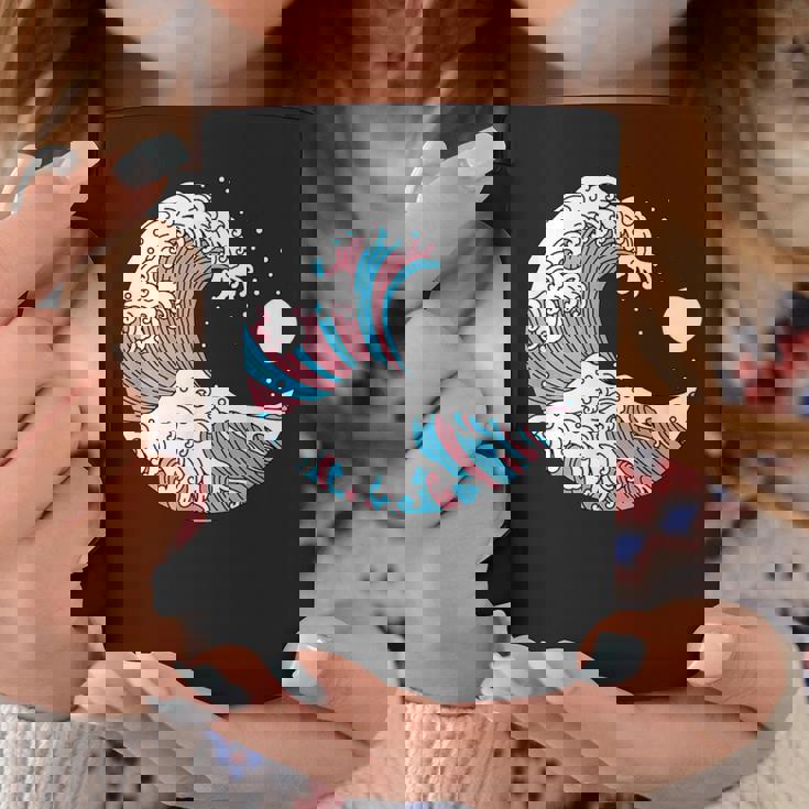 トランスジェンダー プライド Lgbtq トランスフラッグ 日本のウェーブアート Lgbt コーヒーマグ 面白い贈り物