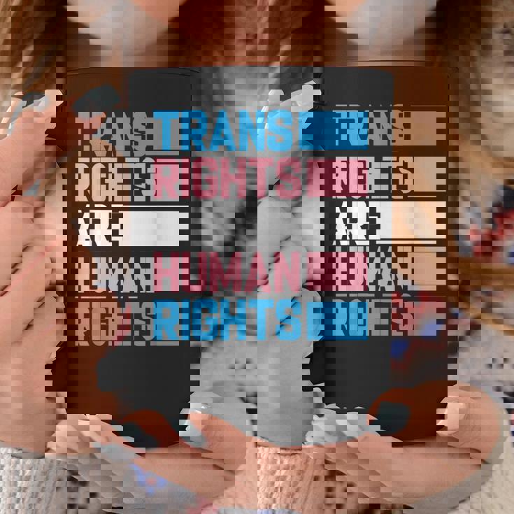 トランスライツは人権トランスジェンダープライドフラッグ コーヒーマグ 面白い贈り物
