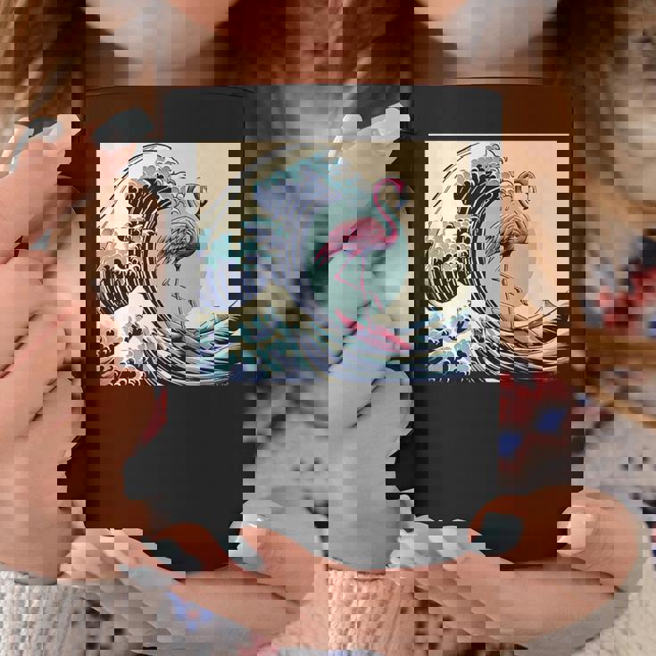 トロピカルピンク フラミンゴ グレートビッグウェーブサーファー オーシャンビーチ コーヒーマグ 面白い贈り物