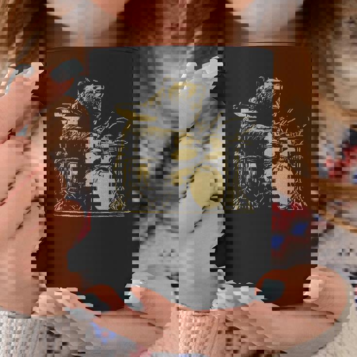 ドラマー ドラム クマ ドラムを演奏するミュージシャン コーヒーマグ 面白い贈り物