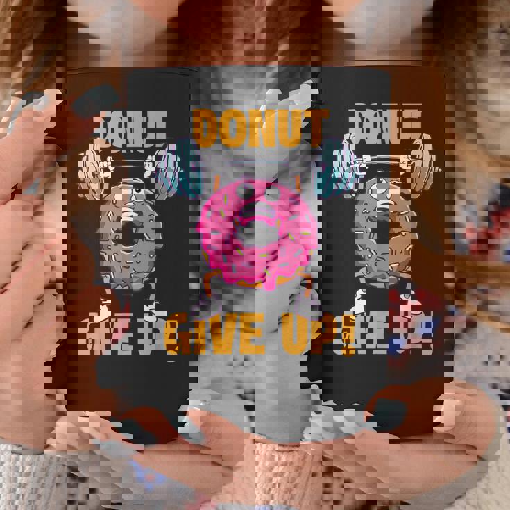 ドーナツギブアップ ワークアウト ジム ウェイトリフティング ボディービル コーヒーマグ 面白い贈り物