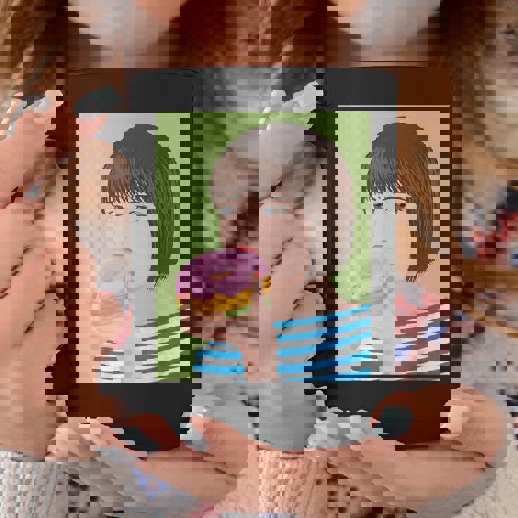 ドーナツショップ ポップアート ポートレート ロジックロックスター キュート ドーナツ ガールフレンド ドーナツ コーヒーマグ 面白い贈り物