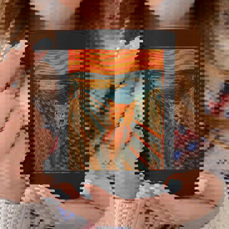 ニャンコの叫び 面白い 猫 ムンクの叫び パロディ おもしろ 服 おもしろグッズ ネタ コーヒーマグ 面白い贈り物