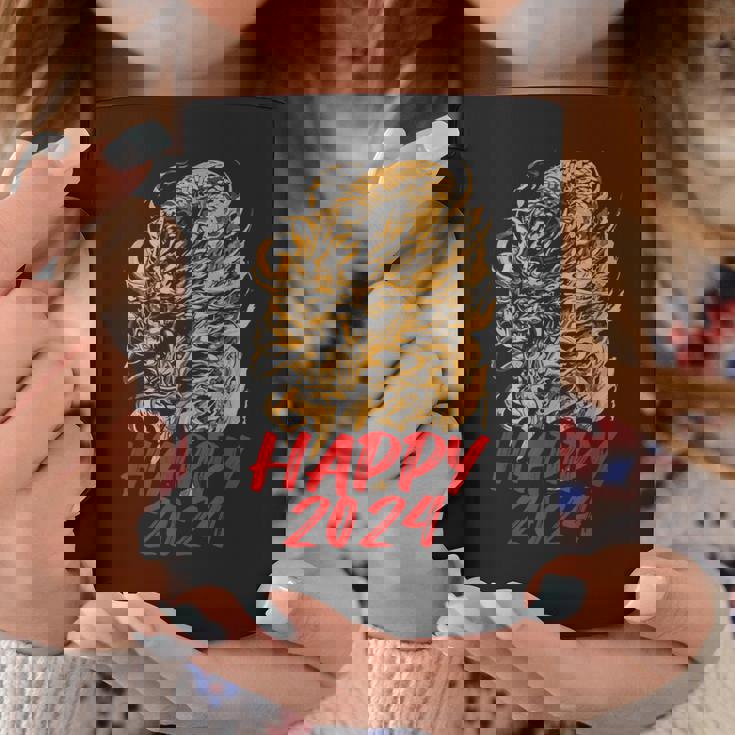 ハッピー2024ドラゴンイヤーチャイニーズ2024ハッピーニューイヤー コーヒーマグ 面白い贈り物