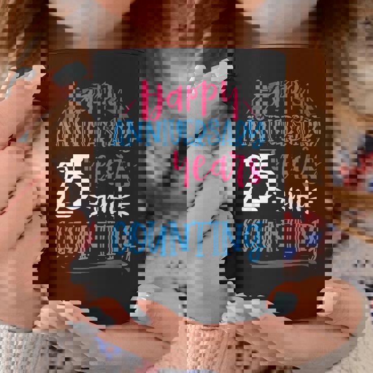 ハッピーアニバーサリー 25年 結婚25周年 コーヒーマグ 面白い贈り物