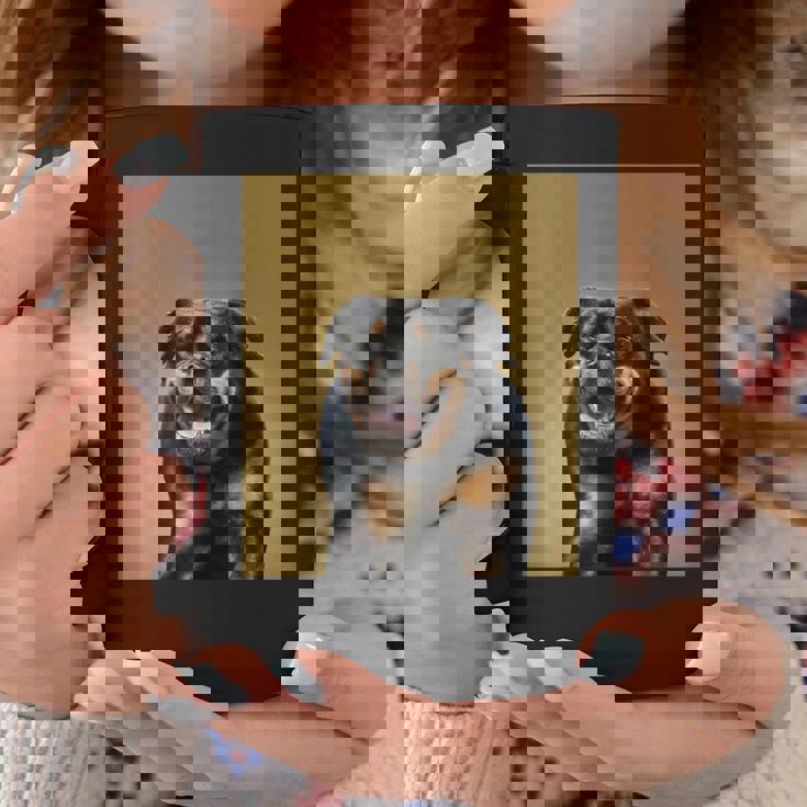 ハッピーロットワイラー犬自撮りポートレート コーヒーマグ 面白い贈り物