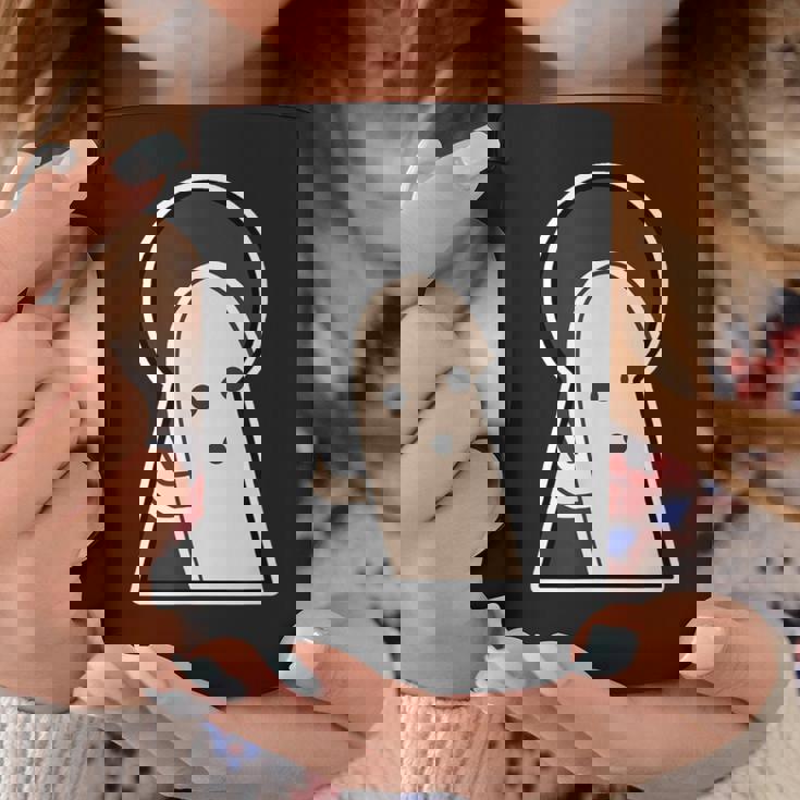 ハニワ くん 埴輪『古墳の 窓から』【ゆるフレンズ】歴史土器 キャラクター かわいい イラスト 面白い コーヒーマグ 面白い贈り物