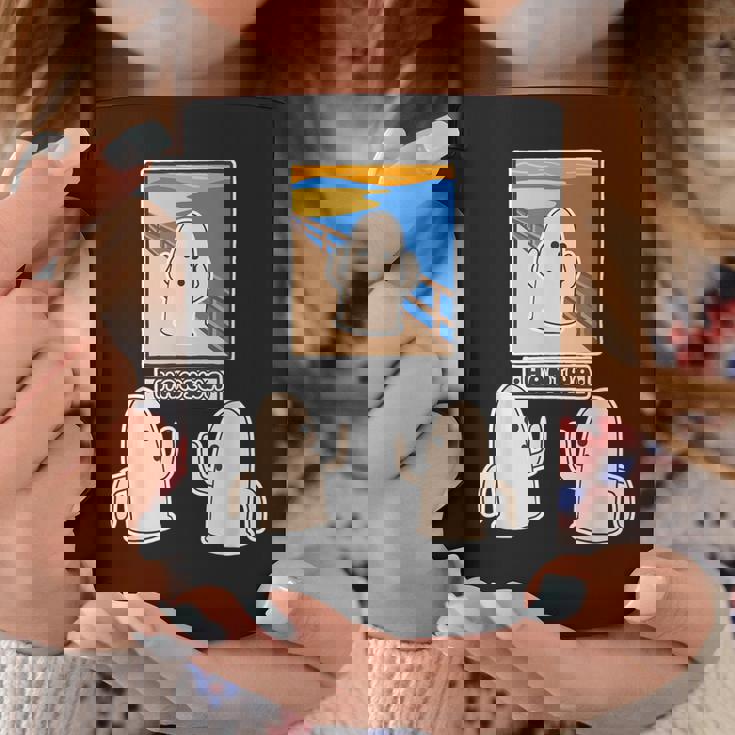 ハニワくん の ムンクの叫び と 見つめる 埴輪【ゆるフレンズ】名画 パロディ キャラクター かわいい イラスト 面白い コーヒーマグ 面白い贈り物