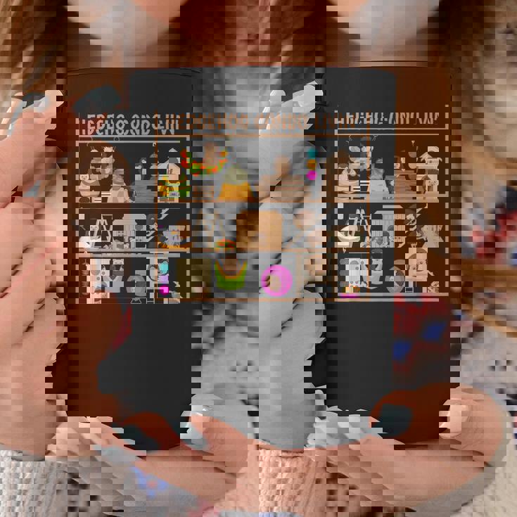 ハリネズミのコンドミニアムの生活のおもちゃ ヘイベッドの隠れ家の家 コーヒーマグ 面白い贈り物