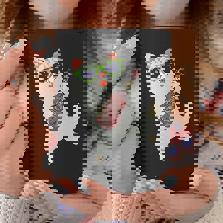 ハワイアンウケ猫遊びウクレレバッジポケット コーヒーマグ 面白い贈り物