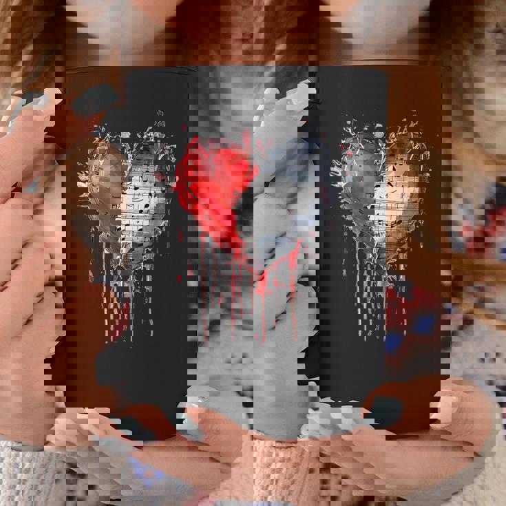 ハート 音符 パンクロック ゴシック 音楽愛好家 コーヒーマグ 面白い贈り物