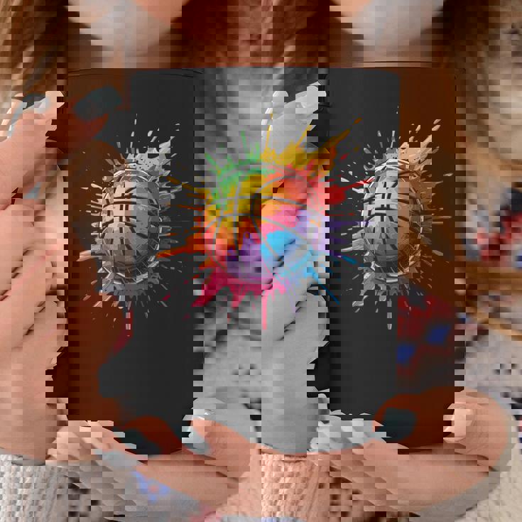 バスケットボール スポーツ ペイント スプラッシュアート カラフル 男の子 女の子 キッズ コーヒーマグ 面白い贈り物