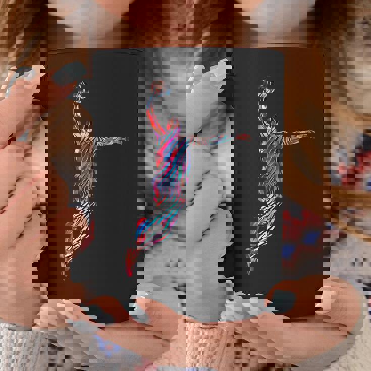 バスケットボール 選手 スラム ダンク 赤 フラクタル 抽象芸術 スポーツ コーヒーマグ 面白い贈り物