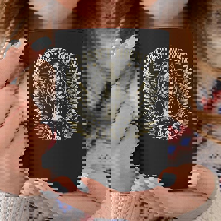 バセットハウンド ダッド バイカー 翼 オートバイ クール ハッシュパピー レトロ コーヒーマグ 面白い贈り物