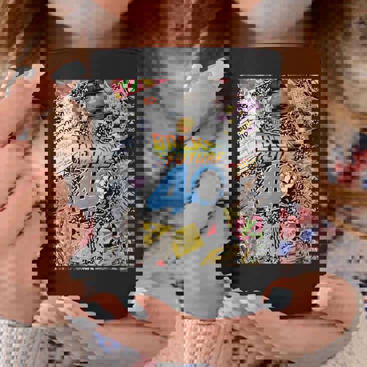 バック・トゥ・ザ・フューチャー 40周年記念ステッカー コラージュ コーヒーマグ 面白い贈り物